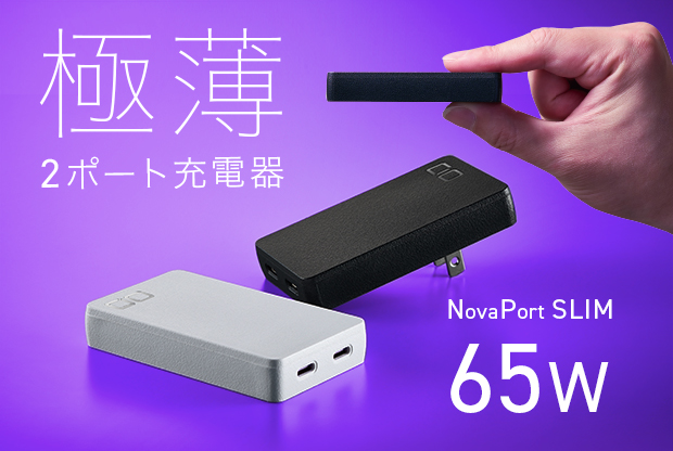 【専用】CIO NovaPort SLIM 65W PD 薄型 充電器 2ポート