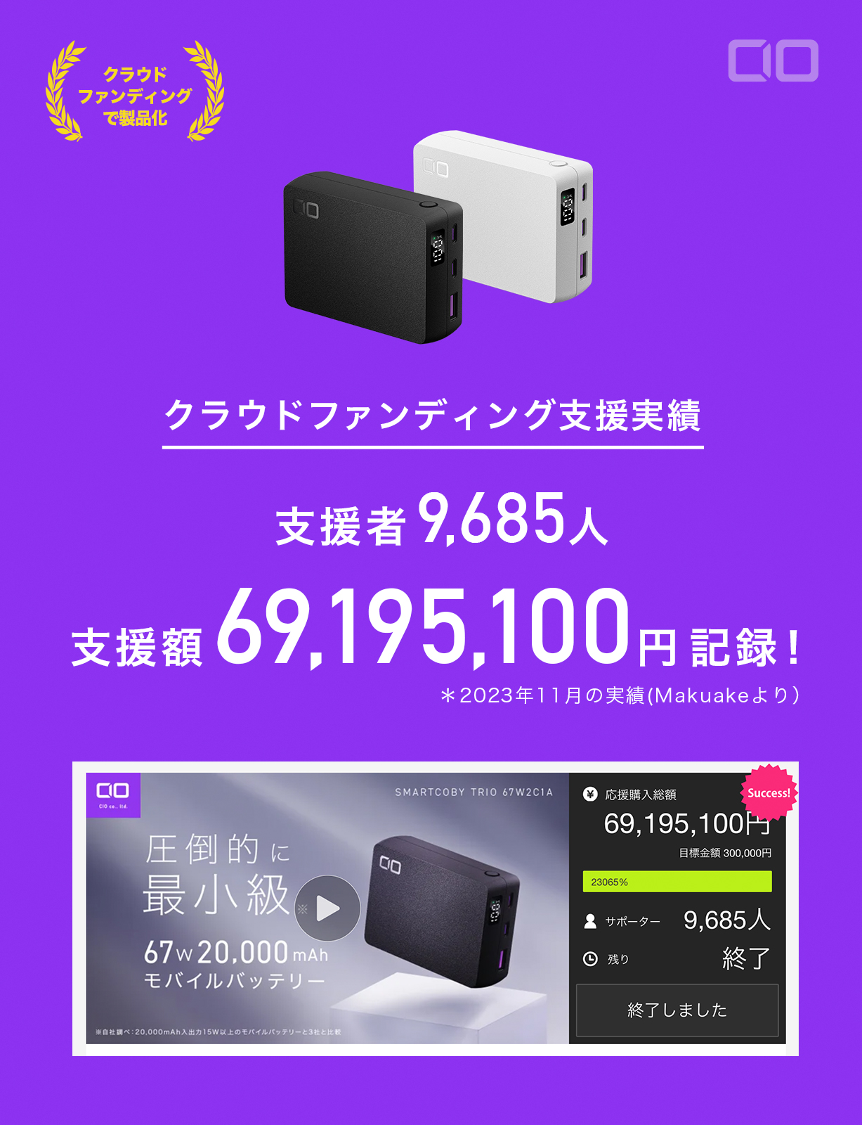 SMARTCOBY TRIO 20000mAh | 株式会社CIO（シーアイオー）公式HP 充電器 